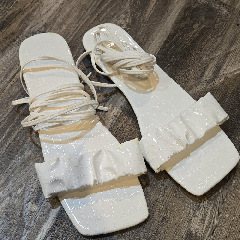 Elegant White Strappy Sandals